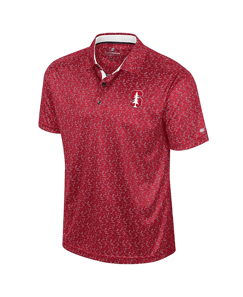 Colosseum Men's Cardinal Stanford Cardinal Sublimated Golf Polo Shirt