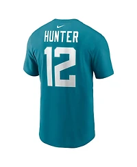 Nike Men's Travis Hunter Teal Jacksonville Jaguars 2025 Nfl Draft First Round Pick Name Number T-Shirt
