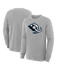 Fanatics Men's Heather Gray Utah Mammoth Primary Logo Legacy Long Sleeve T-Shirt