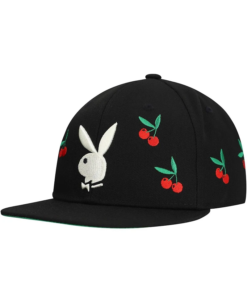 Lids Men's Black Playboy Cherry Fitted Hat