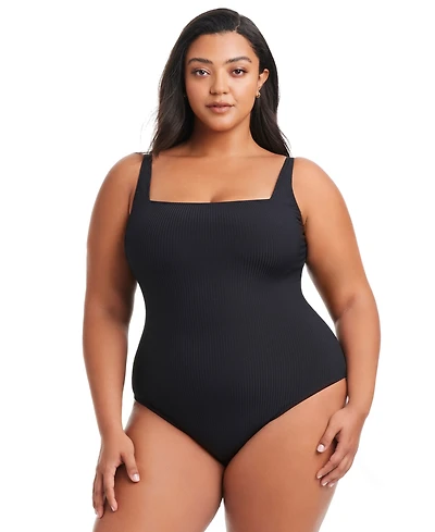 Bleu by Rod Beattie Plus Square-Neck Swimsuit