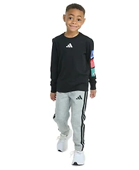 adidas Toddler & Little Boys Long-Sleeve Graphic T-Shirt Jogger Pants, 2 Piece Set