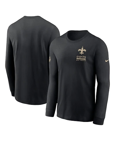 Nike Men's Black New Orleans Saints Sideline Performance Long Sleeve T-Shirt