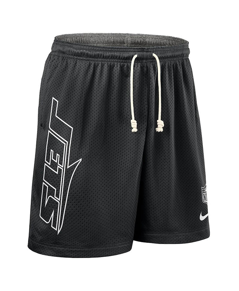 Nike Men's Black New York Jets Sideline Reversible Performance Shorts