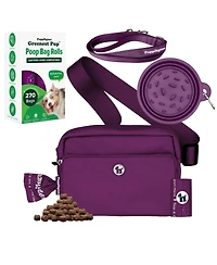 Puppington Walk Star Kit: 3-in-1 Dog Bag, Bowl, & Leash plus Matching 270 Refill Poop Bags