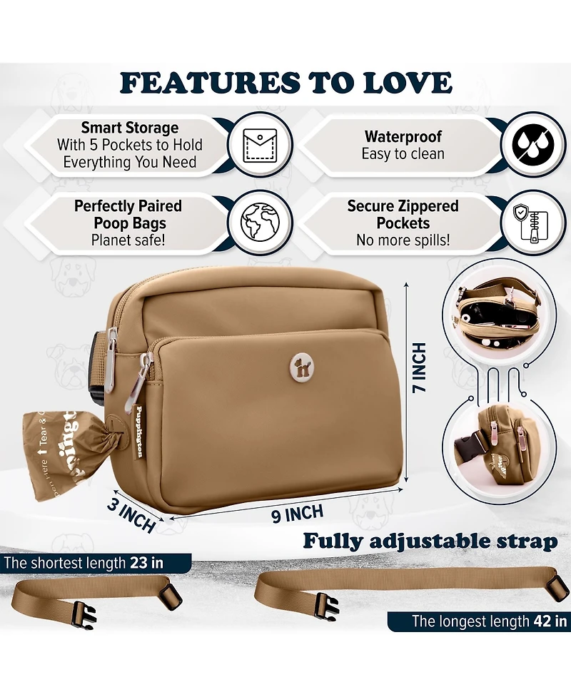 Walk Star Kit: 3-in-1 Dog Bag & Bowl plus Matching 90 Refill Poop Bags