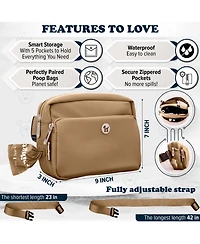 Walk Star Kit: 3-in-1 Dog Bag & Bowl plus Matching 90 Refill Poop Bags