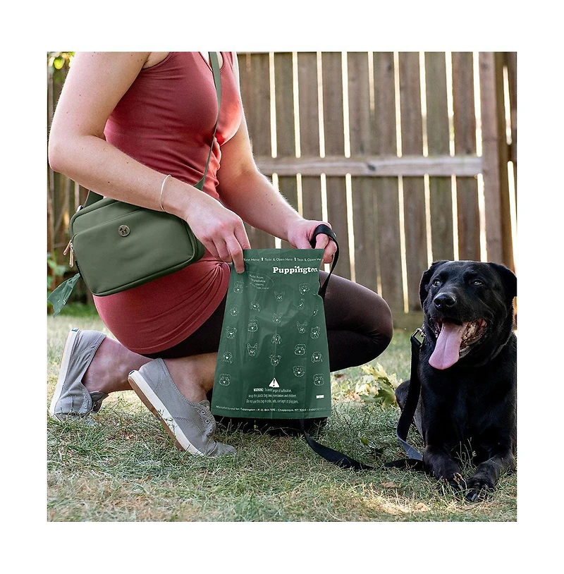 Walk Star Kit: 3-in-1 Dog Bag & Bowl plus Matching 90 Refill Poop Bags
