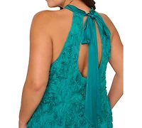 Adrianna Plus Embroidered Short Halter Dress