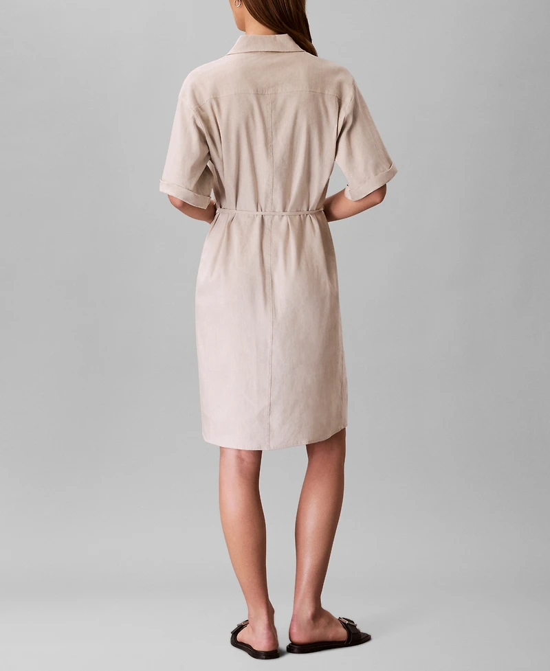 Calvin Klein Women's Tie-Waist Shirtdress