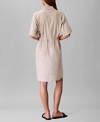 Calvin Klein Women's Tie-Waist Shirtdress