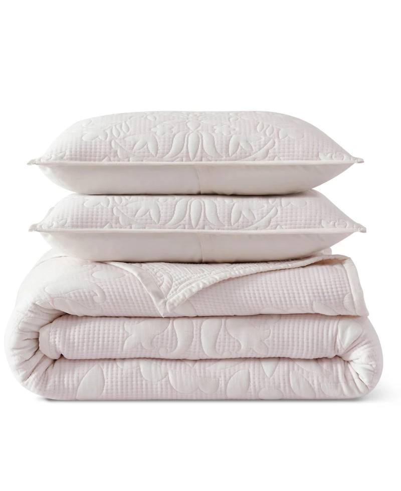 Peri Home Medallion Floral 3-Pc. Quilt Set, King