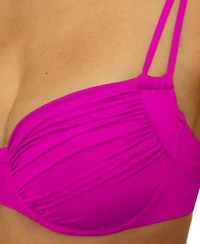Becca Womens Color Code Underwire Bikini Top Shirred High Waist Bottoms
