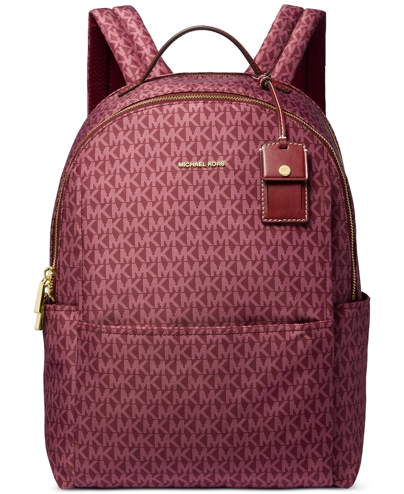 Michael Kors Sable Large Printed Signature Logo Backpack