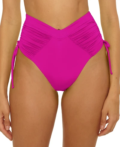 Becca Women's Color Code Shirred High-Waist Bikini Bottoms