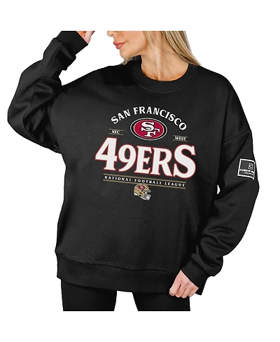 Gameday Couture Women's Black San Francisco 49ers Oversized Players Only Label Pullover Sweatshirt