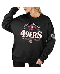 Gameday Couture Women's Black San Francisco 49ers Oversized Players Only Label Pullover Sweatshirt