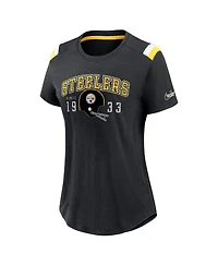 Nike Women's Heather Black Pittsburgh Steelers Historic Slub Fashion T-Shirt