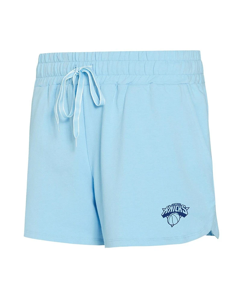 Concepts Sport Women's 2-Piece Light Blue New York Knicks Elevation Tri-Blend Long Sleeve T-Shirt and Shorts Set