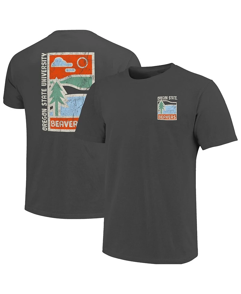Image One Men's Graphite Oregon State Beavers Comfort Colors Minimal Vista Distressed Graphics T-Shirt