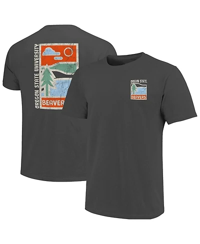 Image One Men's Graphite Oregon State Beavers Comfort Colors Minimal Vista Distressed Graphics T-Shirt