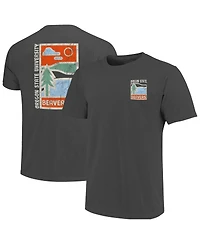 Image One Men's Graphite Oregon State Beavers Comfort Colors Minimal Vista Distressed Graphics T-Shirt