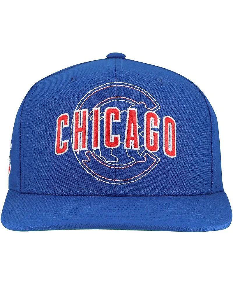 Mitchell & Ness Men's Royal Chicago Cubs Double Up Snapback Hat