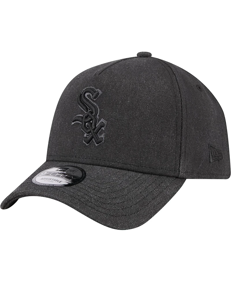 New Era Men's Charcoal Chicago White Sox Logo Essentials 9FORTY A-Frame Adjustable Hat