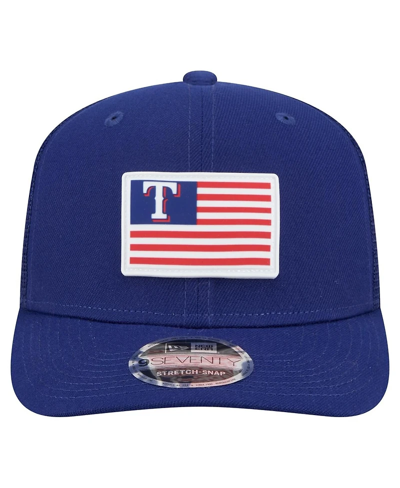 New Era Men's Royal Texas Rangers Flag 9SEVENTY Coolera Stretch-Snap Hat