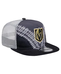 New Era Men's Black/Gray Vegas Golden Knights Throwback V-Dye Adjustable Golfer Hat