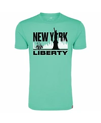 Sportiqe Men's and Women's Mint New York Liberty Skyline Comfy Tri-Blend T-Shirt