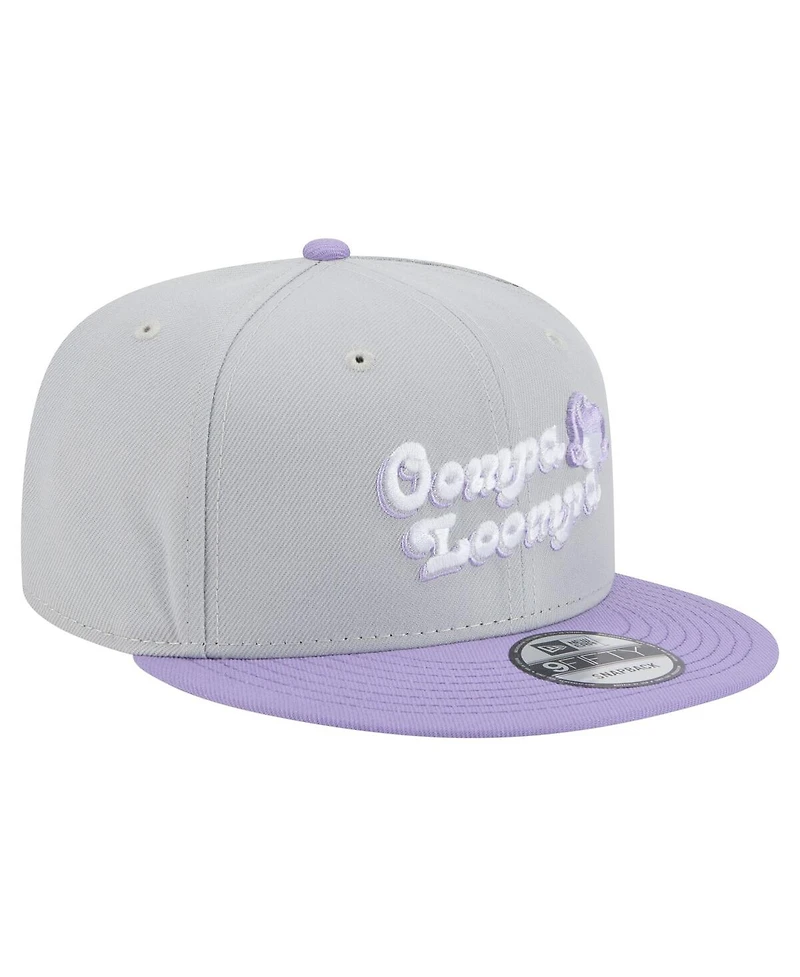 New Era Men's Gray/Light Purple Willy Wonka and the Chocolate Factory Two-Tone 9FIFTY Snapback Hat