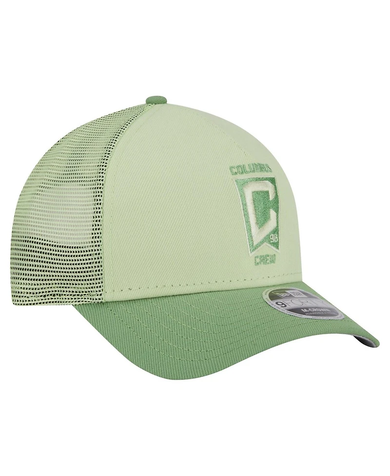 New Era Men's Green Columbus Crew Color Pack 9FORTY M-Crown A-Frame Adjustable Trucker Hat