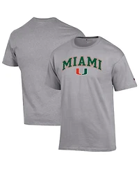 Champion Men's Heather Gray Miami Hurricanes Arch Over Logo T-Shirt