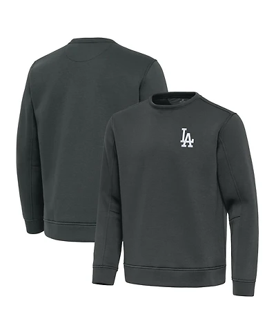 Antigua Men's Pewter Los Angeles Dodgers Relevant Lightweight Pullover Sweatshirt