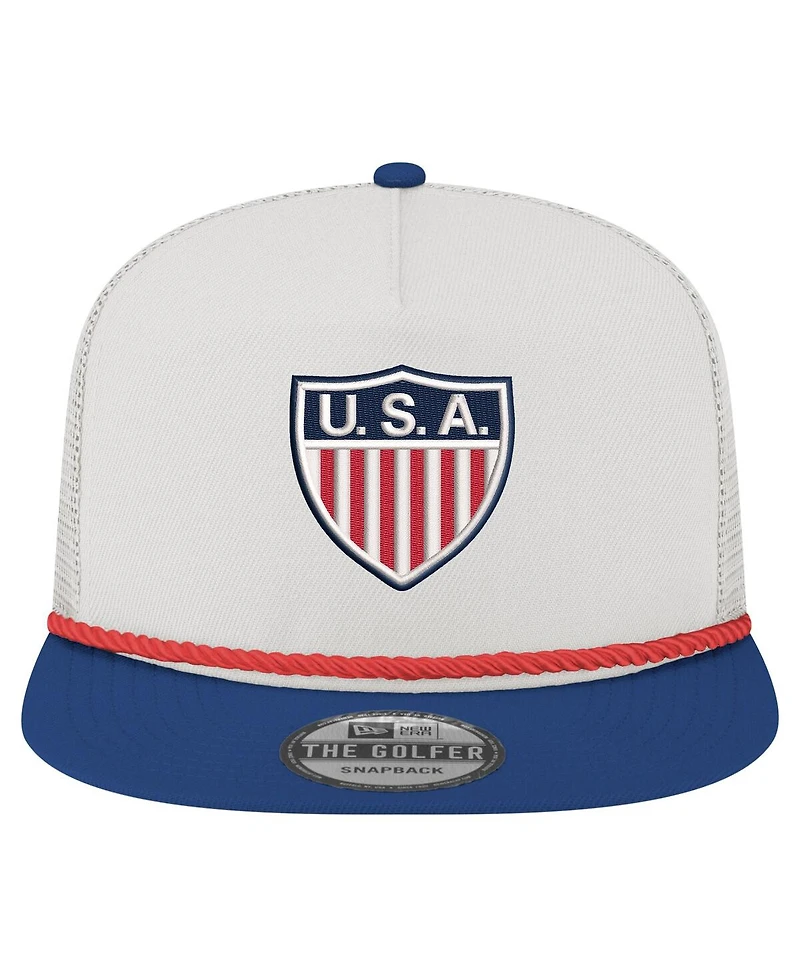 New Era Men's White Usmnt 1950 Retro Golfer Adjustable Hat