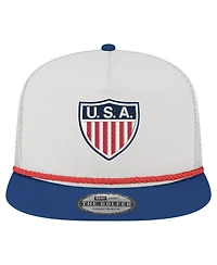 New Era Men's White Usmnt 1950 Retro Golfer Adjustable Hat