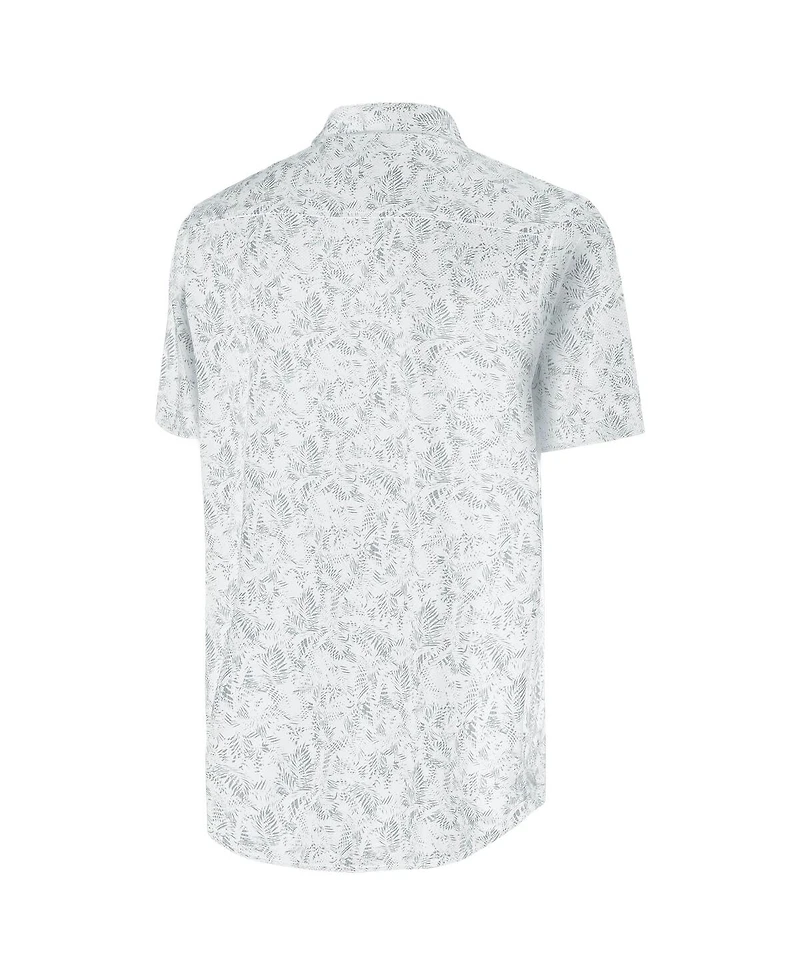 Antigua Men's White New York Yankees Lush Button-Up Shirt