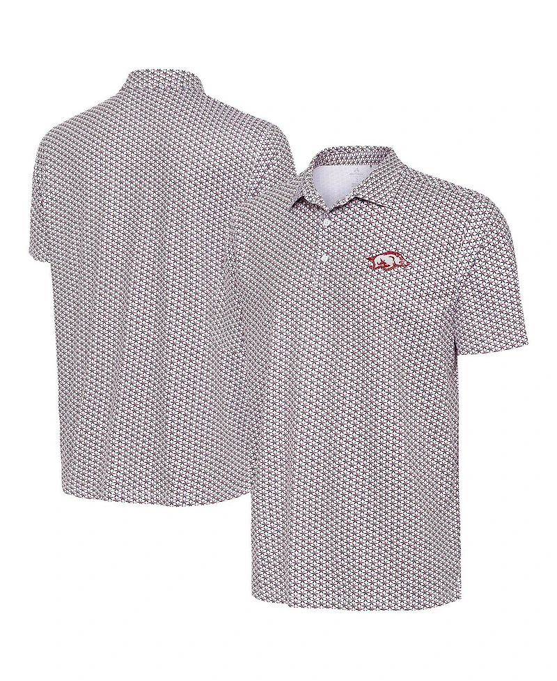 Antigua Men's White Arkansas Razorbacks Star Polo Shirt