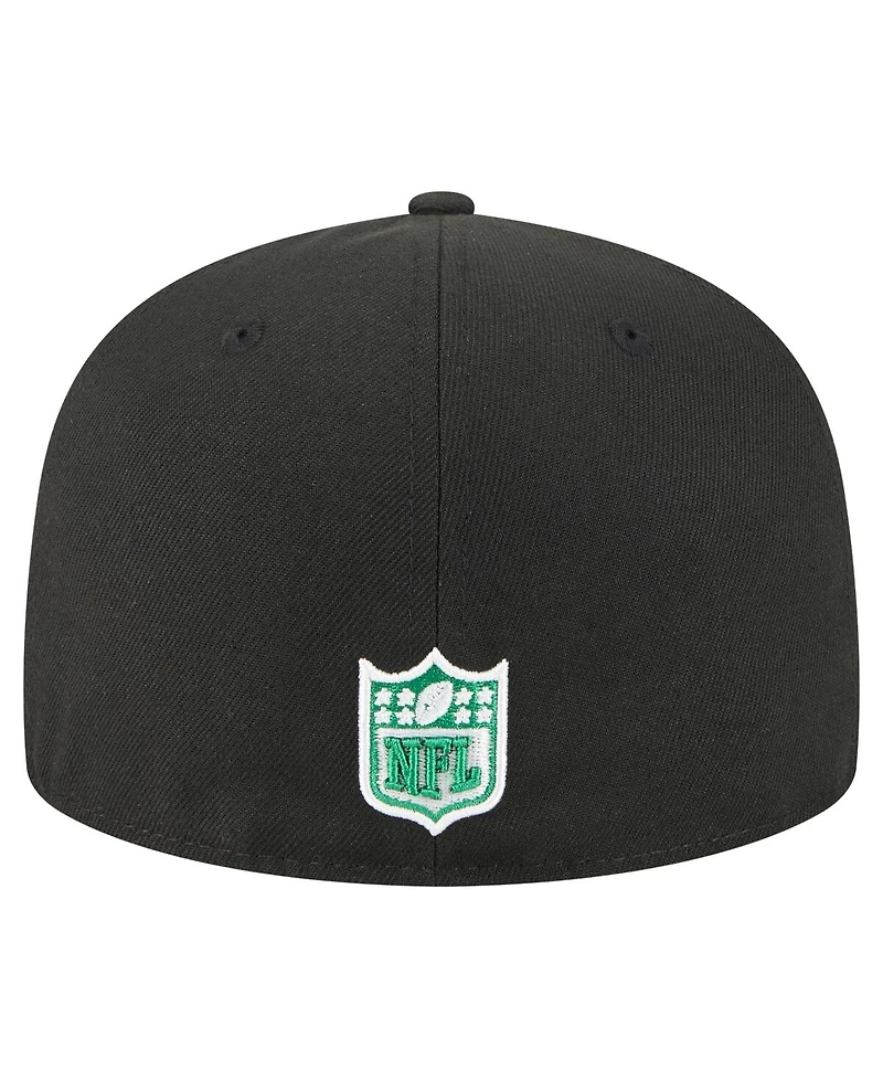 New Era Men's Black Philadelphia Eagles Super Bowl Lix Champions Historic Side Patch 59FIFTY Fitted Hat