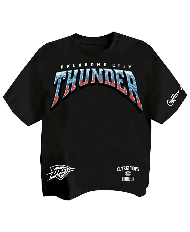 Two Hype Men's Black Oklahoma City Thunder Drip Dime Collection Premium T-Shirt
