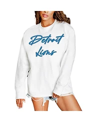 Gameday Couture Women's White Detroit Lions Classic Comeback Oversized Long Sleeve T-Shirt
