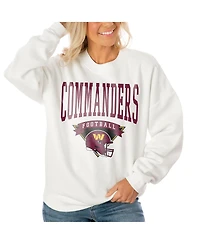 Gameday Couture Women's White Washington Commanders Oversized Line Pullover Sweatshirt