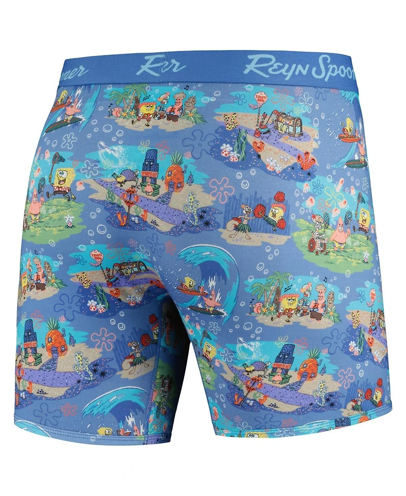 Reyn Spooner Men's Blue SpongeBob SquarePants Aloha From Bikini Bottom Boxer Briefs