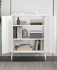 Manhattan Comfort Naomi 31.5" Modern 3-Shelf Accent Cabinet