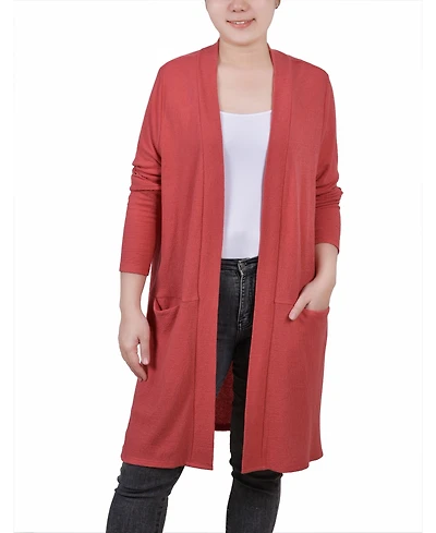 Ny Collection Petite Knee Length Cardigan Sweater