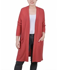 Ny Collection Petite Knee Length Cardigan Sweater