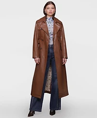 Avec Les Filles Women's Belted Faux-Leather Trench Coat