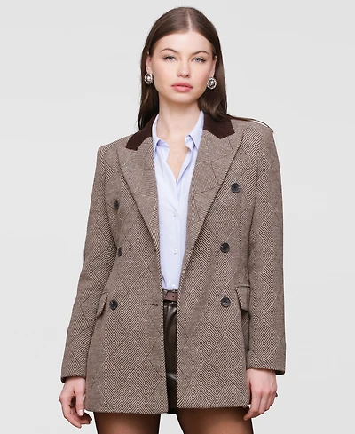 Avec Les Filles Women's Double-Breasted Blazer Coat