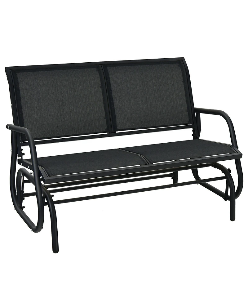 Gymax Patio Swing Glider Bench Loveseat Rocking Chair Backyard Poolside